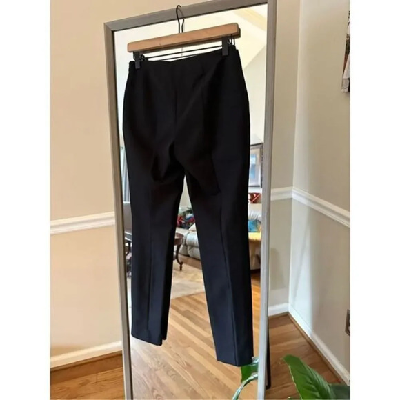Lands' End Black Trouser Mid Rise Slim Leg Pants Size 2 - Picture 2 of 3